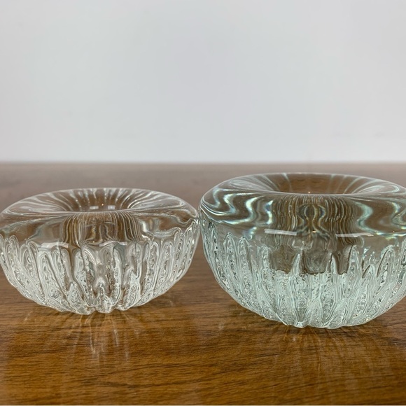 Set Of 4 Tapio Wirkkala Iittala Crystal Candle Holders Finland Vtg Different Sz - Picture 5 of 12